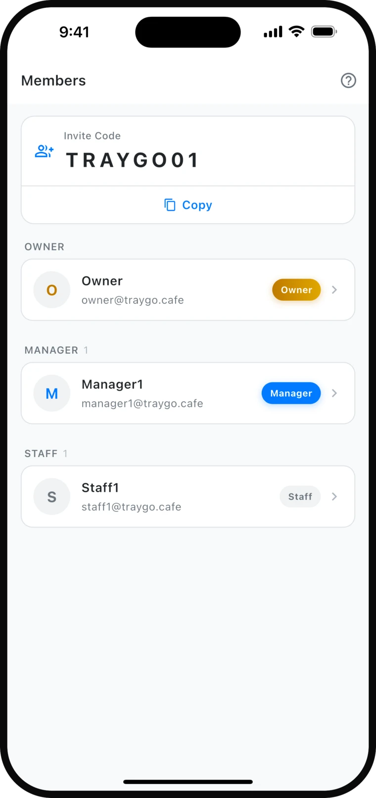 Invite your team, set their roles